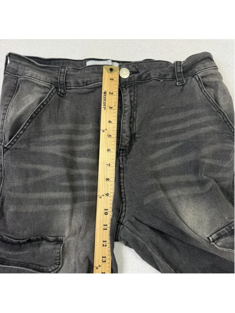 Refuge Wide Leg Denim Jeans Womens XL Black Cargo Grunge StreetWear Hip Hop Skat